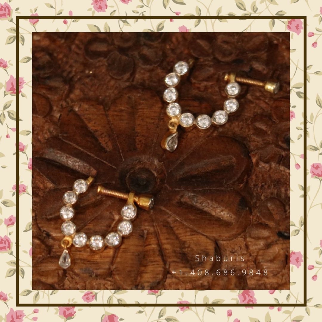 Diamond nose ring nath mukku puduka pure silver jewelry indian jewelry wedding jewelry bridal collection -SHABURIS