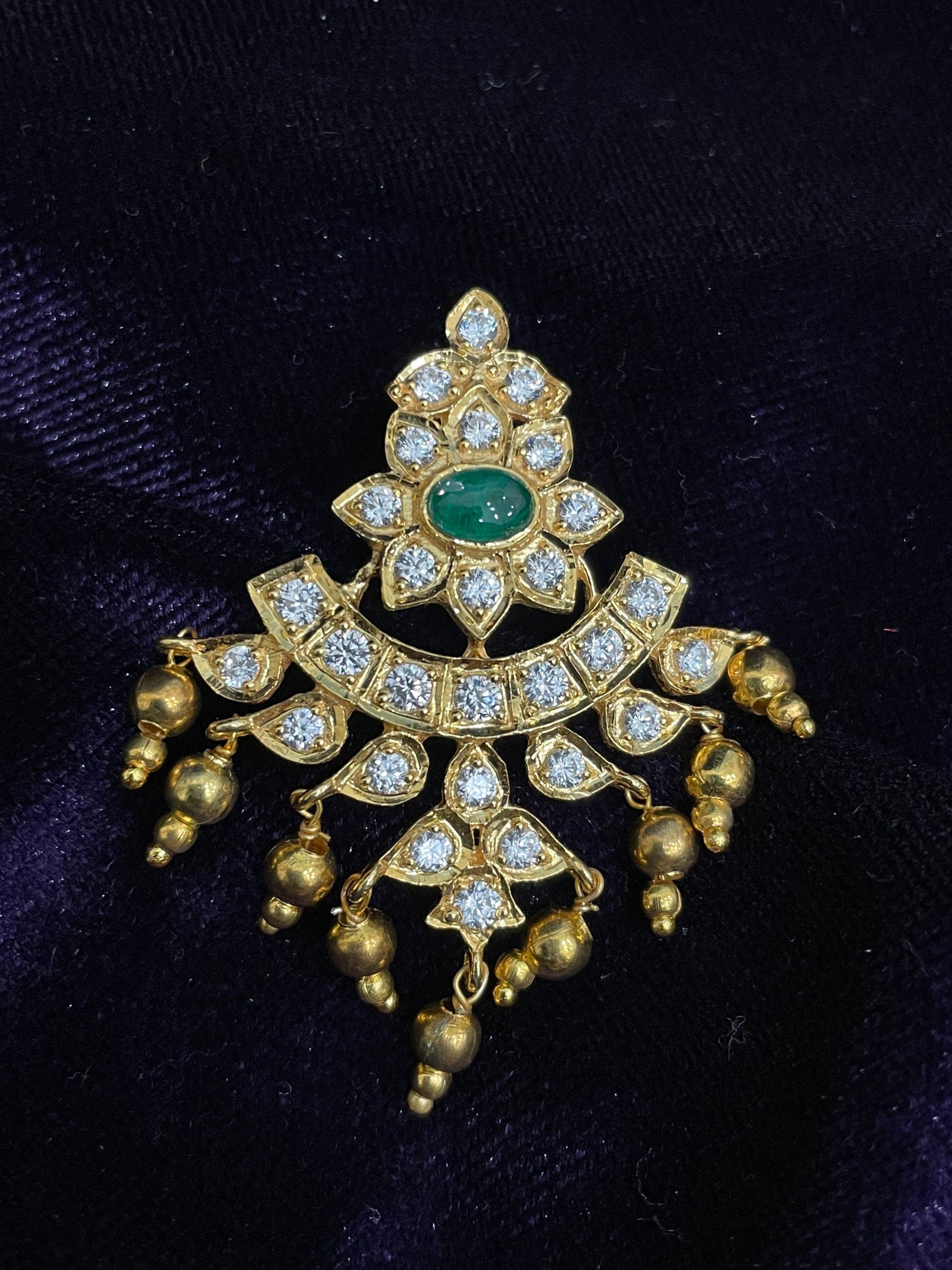 Jewelry set diamond pendant emerald pure silver jewelry indian gifting statement jewelry simple jewelry -SHABURIS