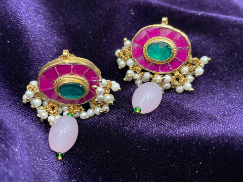 Polki jhumka,big jhumka,chandbali,south sea pearl earring,party wear earrings,designer jewelry,hand picked jewelry,celebrity jewelry