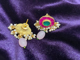 Polki jhumka,big jhumka,chandbali,south sea pearl earring,party wear earrings,designer jewelry,hand picked jewelry,celebrity jewelry