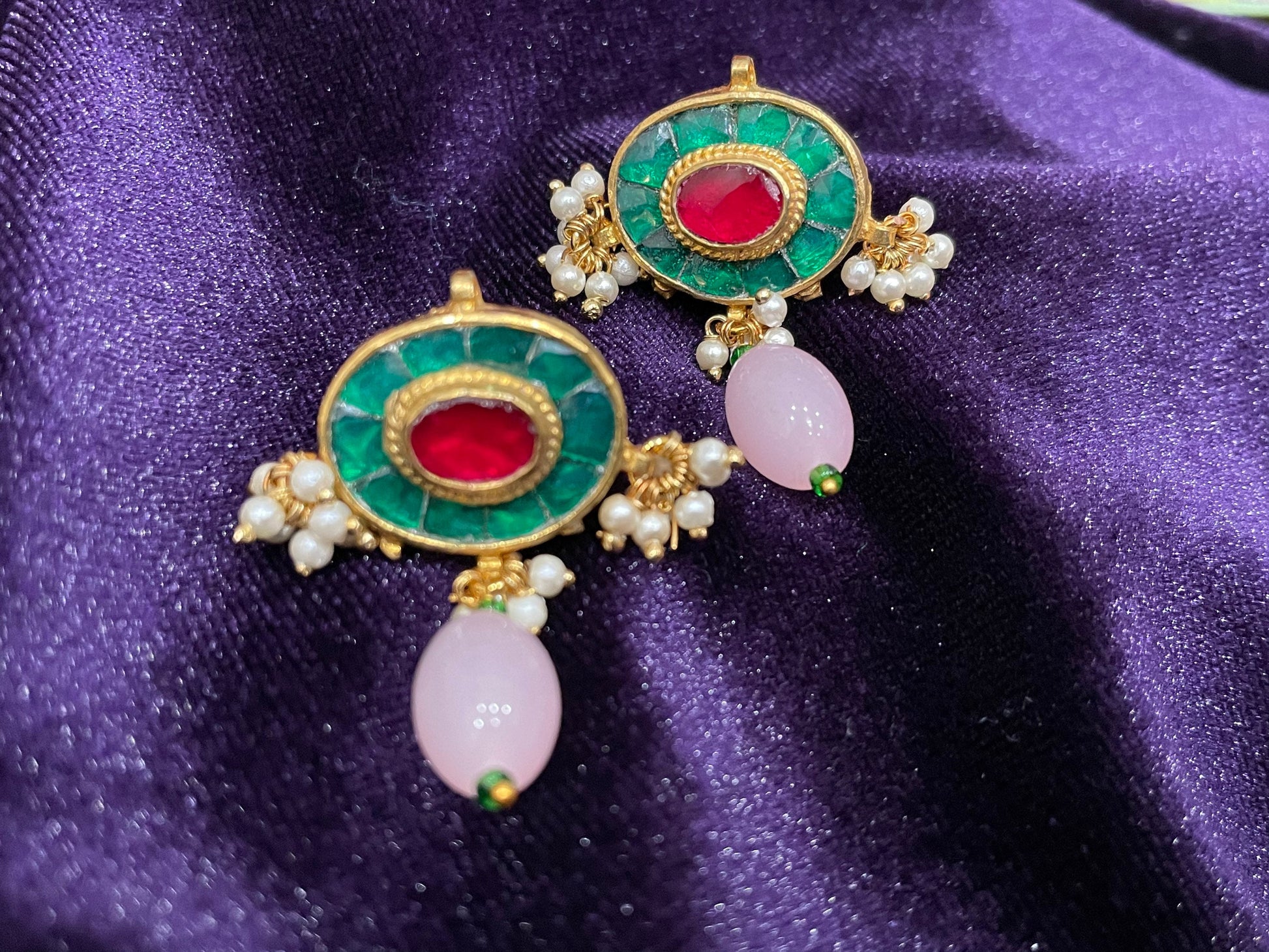 Polki jhumka,big jhumka,chandbali,south sea pearl earring,party wear earrings,designer jewelry,hand picked jewelry,celebrity jewelry