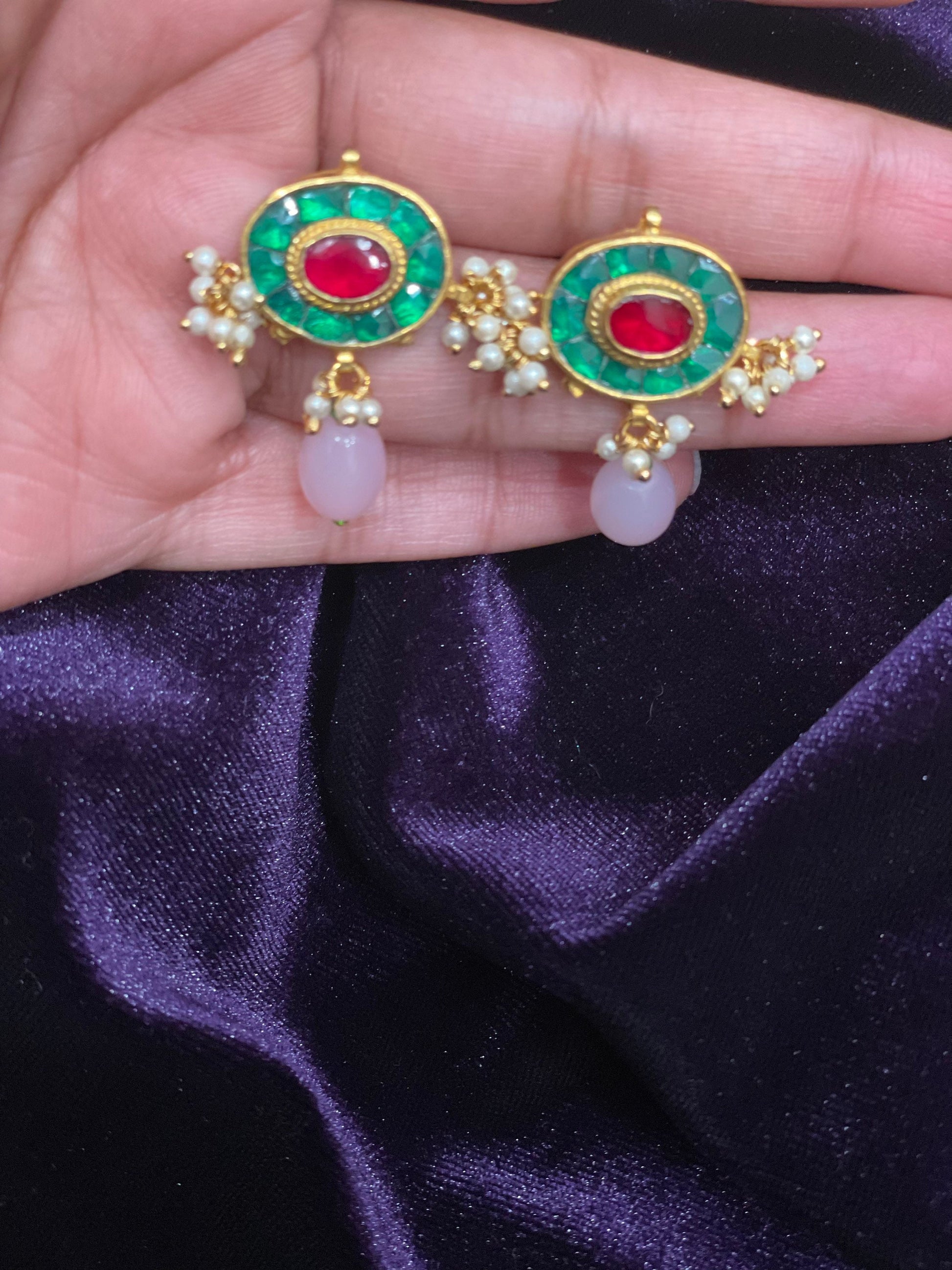 Polki jhumka,big jhumka,chandbali,south sea pearl earring,party wear earrings,designer jewelry,hand picked jewelry,celebrity jewelry