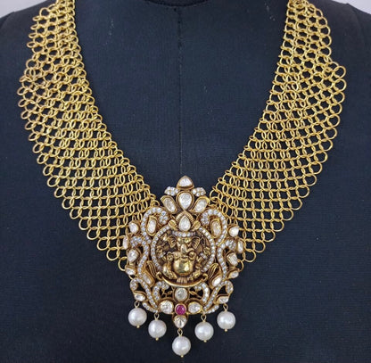 Ganesha Pendent choker,jali work,vinayaka antique jewelry,jaali work chain,lyte weight choker necklace,lord ganesha