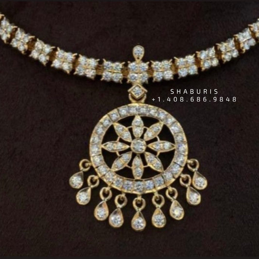 Pearl choker,Pure Silver jewelry Indian, diamond choker set,Sabyasachi style,Indian Bridal,Indian Wedding Jewelry-NIHIRA-SHABURIS