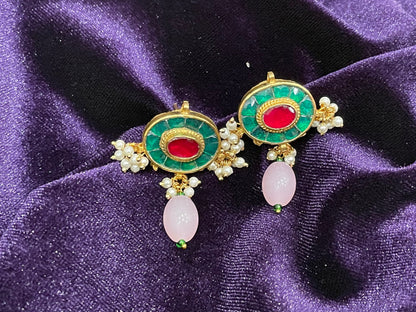 Polki jhumka,big jhumka,chandbali,south sea pearl earring,party wear earrings,designer jewelry,hand picked jewelry,celebrity jewelry