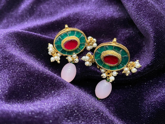 Polki jhumka,big jhumka,chandbali,south sea pearl earring,party wear earrings,designer jewelry,hand picked jewelry,celebrity jewelry
