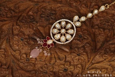 Papati billa Maang Tikka,Gold Plated Jewellery Indian ,Artificial Jewellery,lyte weight Indian Bridal,Indian Wedding Jewelry-NIHIRA-SHABURIS