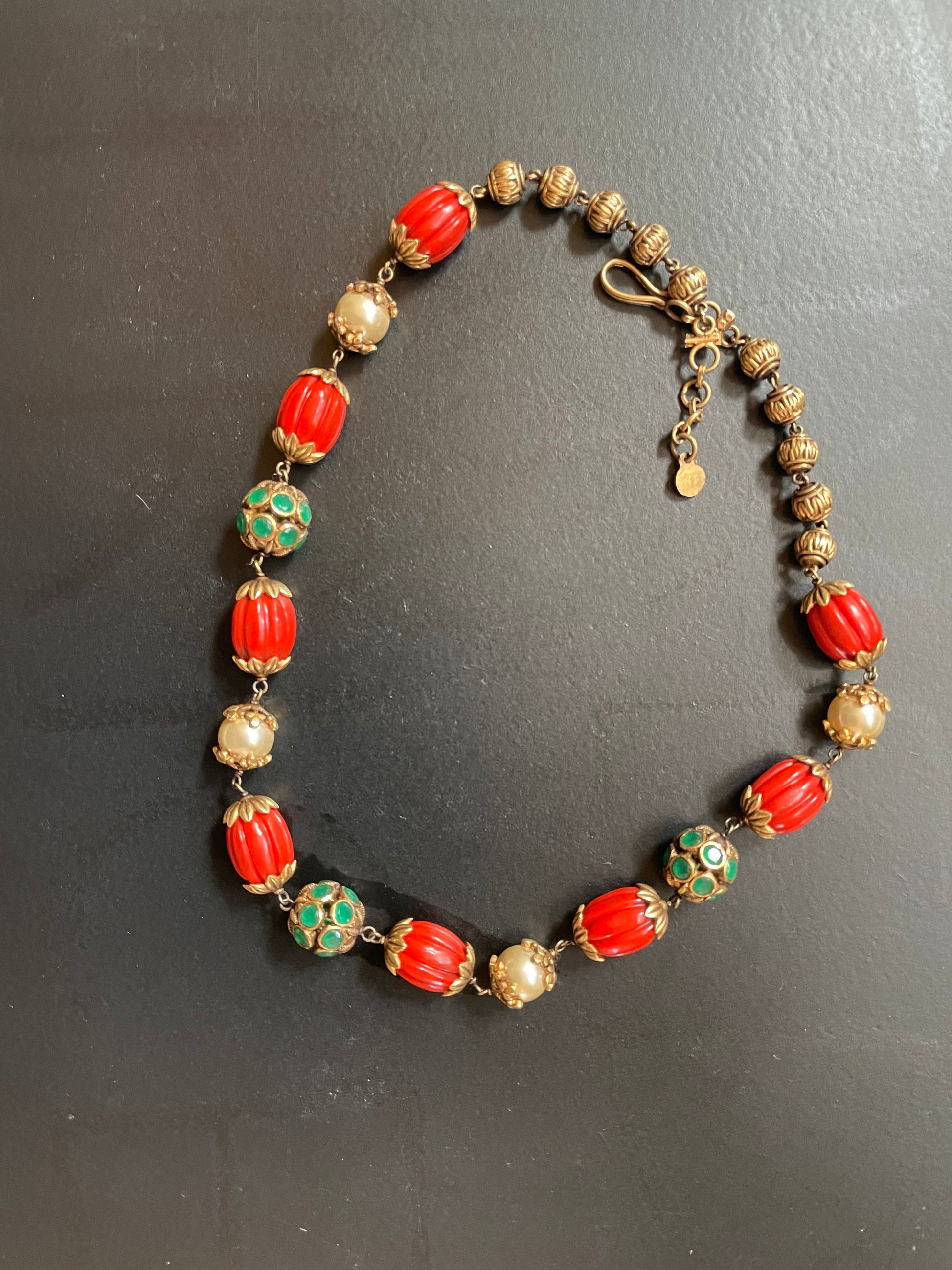 Coral Mala,indian jewelry,polki Jewelry in Silver,Indian necklace,Indian Jewelry,emerald pearl-NIHIRA-SHABURIS