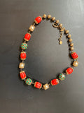 Coral Mala,indian jewelry,polki Jewelry in Silver,Indian necklace,Indian Jewelry,emerald pearl-NIHIRA-SHABURIS