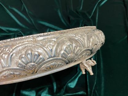 Pure Silver pooja thali,pure silver plate,Pure silver articles indian,indian pooja samagri,silver articles,pooja thali plate-NIHIRA