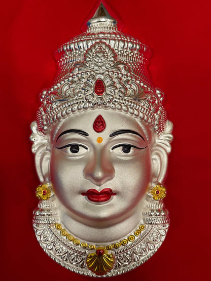 Pure Silver Lakshmi roopu,Indian Pooja Articles,Pure silver articles indian,indian pooja samagri,silver articles,Varalakshmi-7 inch-NIHIRA