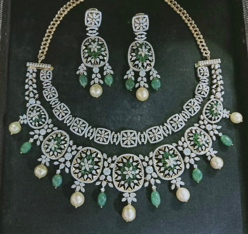 Polki diamond necklace polki jewelry diamond jewelry silver jewelry indian wedding jewelry south indian gold jewelry designs -SHABURIS