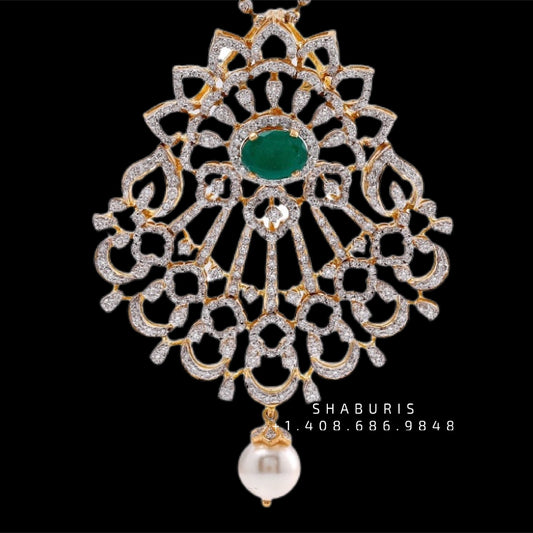 Swarovski pendant,swarovski chain,sabyasachi jewelry inspired Traditional indian Jewelery,Polki haram,Pure silver jewelry-NIHIRA