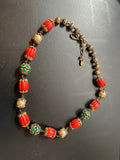 Coral Mala,indian jewelry,polki Jewelry in Silver,Indian necklace,Indian Jewelry,emerald pearl-NIHIRA-SHABURIS