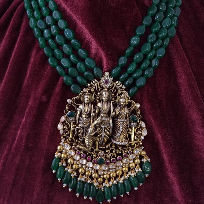 Temple RaamParivar Jewelry,Pure Silver Jewelry Indian ,Rama Sita Pendent ,Big pendent,Antique Jewelry,Indian Temple Jewelry-NIHIRA-SHABURIS