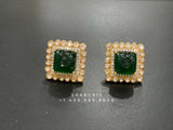 Ruby stud,polki stud,polki diamond jewelry in silver,big studs,indian jewelry,statement jewelry-SHABURIS