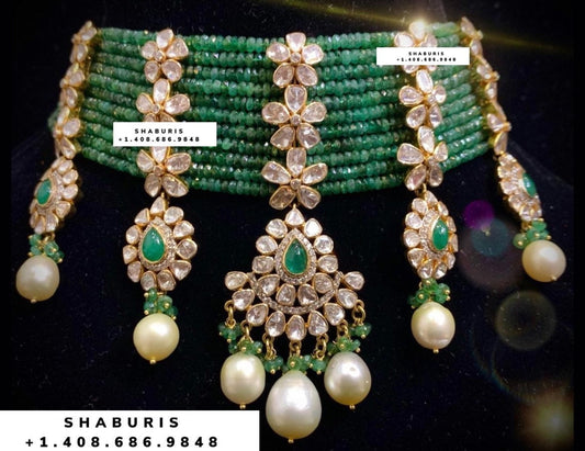 Diamond Choker Pure Silver jewelry Indian ,diamond Necklace,Indian Necklace,Indian Bridal,Indian Wedding Jewelry-NIHIRA-SHABURIS