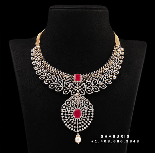 Diamond necklace,Pure silver polki choker Indian necklace ,maang tikka sabyasachi jewelry inspired Shaburis