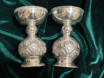 Pure Silver Diya,Indian Pooja Articles,Pure silver articles indian,indian pooja samagri,silver articles,diya lamps silver- NIHIRA - SHABURIS
