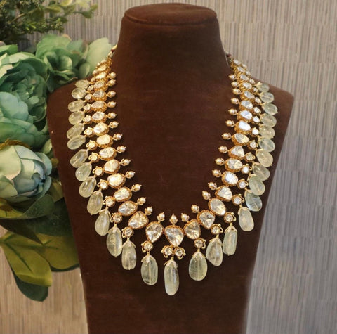 Diamond necklace,South Indian Jewelry,diamond chokerbridal choker,Indian Wedding Jewelry,pure Silver indian jewelry - NIHIRA - SHABURIS