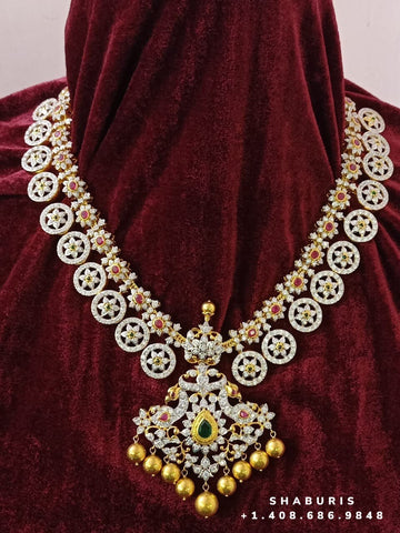 Bottumala ,kasumala,Pure Silver Jewellery Indian ,Lakshmi Necklace,Big Indian Necklace,Indian Bridal,Indian Wedding Jewelry-NIHIRA-SHABURIS