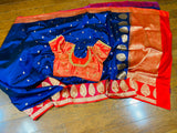 Raw mango saree inspired,Lyte weight blue saree South Indian Sarees,Pure Banaras Sarees,Saree Blouse, handloom saree,blue saree NIHIRA