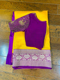 Raw mango saree inspired,Lyte weight Sarees online,South Indian Sarees,Pure Banaras Sarees,Saree Blouse, handloom saree,yellow saree NIHIRA