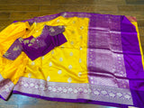 Raw mango saree inspired,Lyte weight Sarees online,South Indian Sarees,Pure Banaras Sarees,Saree Blouse, handloom saree,yellow saree NIHIRA