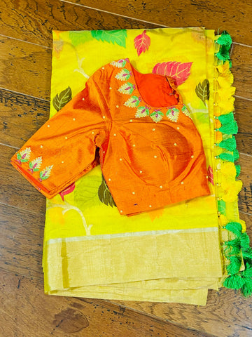 Raw Mango saree Inspired,Pure Silk Sarees,chanderi Saree,handloom saree,silk saree,singhania  saree inspired - NIHIRA