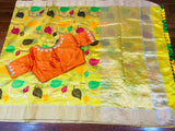 Raw Mango saree Inspired,Pure Silk Sarees,chanderi Saree,handloom saree,silk saree,singhania  saree inspired - NIHIRA