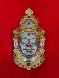 Pure Silver Lakshmi roopu,lakshmi mogum in silver, lakshmi mugam amba mugam,Varalakshmi vratam Ammavari Silver face decoration-5 inch-NIHIRA