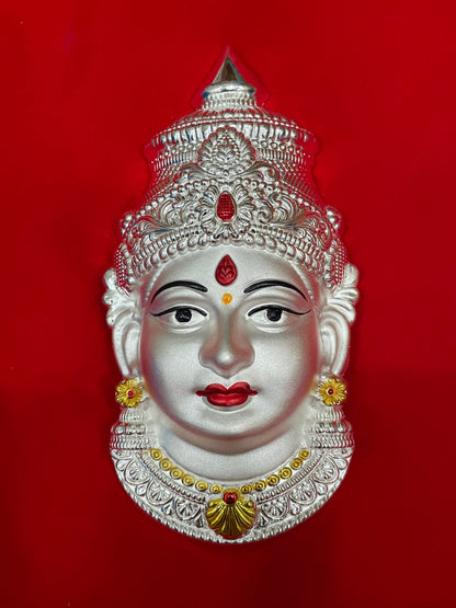 Pure Silver Lakshmi roopu,Indian Pooja Articles,Pure silver articles indian,indian pooja samagri,silver articles,Varalakshmi-7 inch-NIHIRA