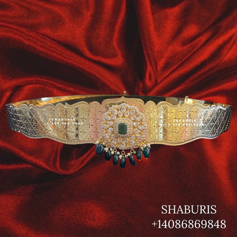 Diamond Vaddanam,South Indian Jewelry,Vaddanam,Kids Vaddanam,hip chain,diamond vaddanam,pure Silver indian jewelry - NIHIRA - SHABURIS