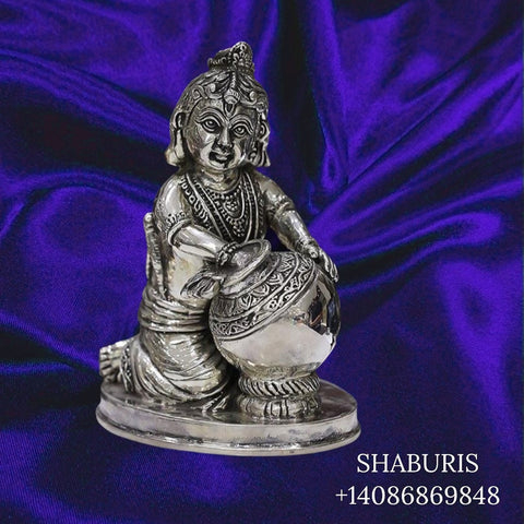 Pure Silver krishna  idol,silver God Idol,Indian Pooja Articles,silver articles indian,pooja samagri,Antique silver article,