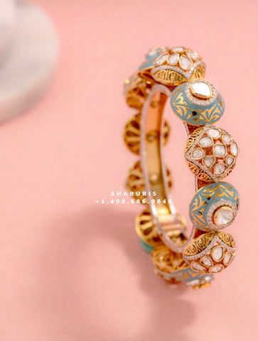 Pacheli Jewelry,Pure Silver Jewelry Indian ,polki bangles,Indian bangles,Indian Bridal,Indian Wedding Jewelry-SHABURIS jewelry