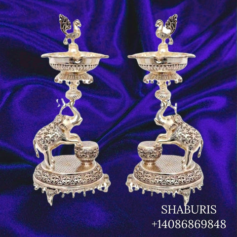 Pure Silver Diya,Indian Pooja Articles,Pure silver articles indian,indian pooja samagri,silver articles,diya lamps silver- NIHIRA - SHABURIS