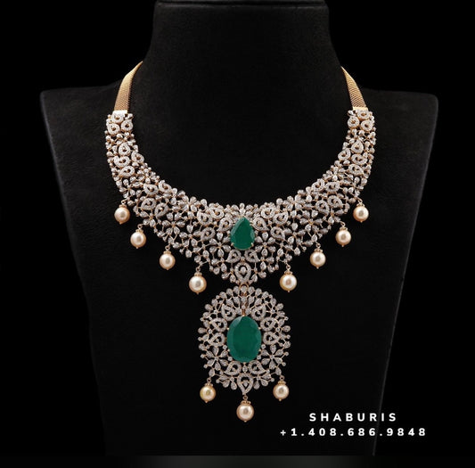 Diamond necklace,Pure silver polki choker Indian necklace ,maang tikka sabyasachi jewelry inspired Shaburis