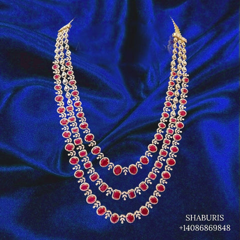 Swarovski Diamond Choker Pure Silver jewelry south sea pearl Necklace,Indian Necklace,diamond necklace,diamond haram-NIHIRA-SHABURIS