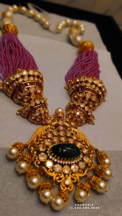 Indian gold jewelry designs pure silver jewelry ruby beads indian diamond jewelry diamond necklace tassel necklace latest indian - SHABURIS