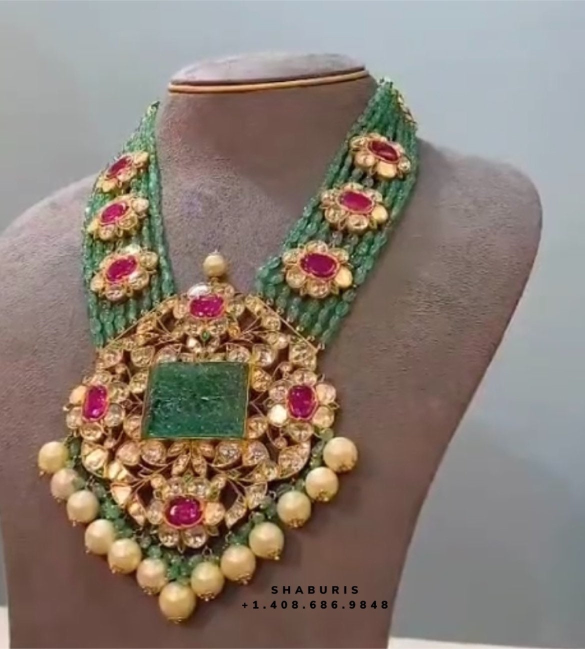 Emerald bead jewelry designs pure silver jewelry ruby beads indian diamond jewelry diamond necklace tassel necklace latest indian - SHABURIS