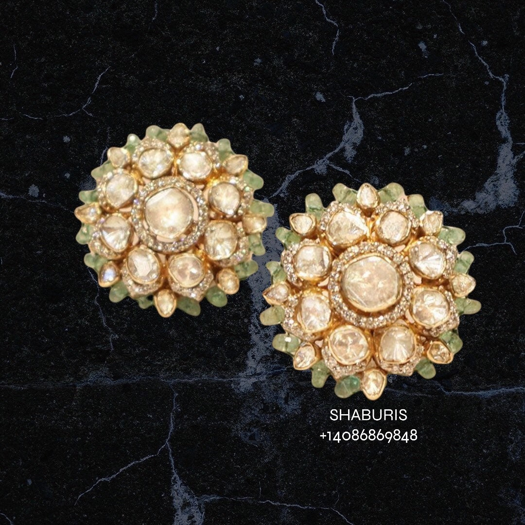 Diamond studs,pure silver jewelry indian jewelry sets indian gold jewelry look a like south indian earrings party wear earrings - SHABURIS