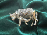 Pure silver cow with calf,pure silver return gift,baby shower gifts,indian gifts silver,pure silver cow,house warming silver cow-NIHIRA