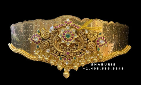 Kids Vaddanam,South Indian Jewelry,Vaddanam,Kids Vaddanam,hip chain,diamond vaddanam,pure Silver indian jewelry - NIHIRA - SHABURIS