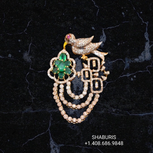 Diamond Pendant indian,South Indian jewelry,Pure silver diamond pendent,swarovski Pendent,Indian Wedding Jewelry -NIHIRA-SHABURIS