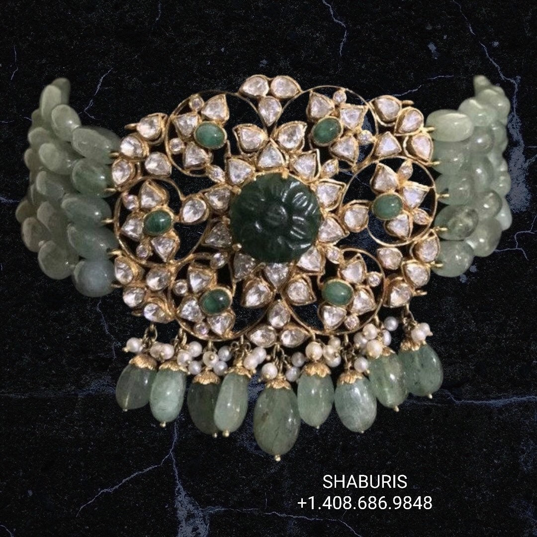 Pure Silver jewelry Indian ,moissanite jewelry,Big Indian Necklace,Indian jadau ,Indian gold Jewelry designs moissanite jewelry-SHABURIS