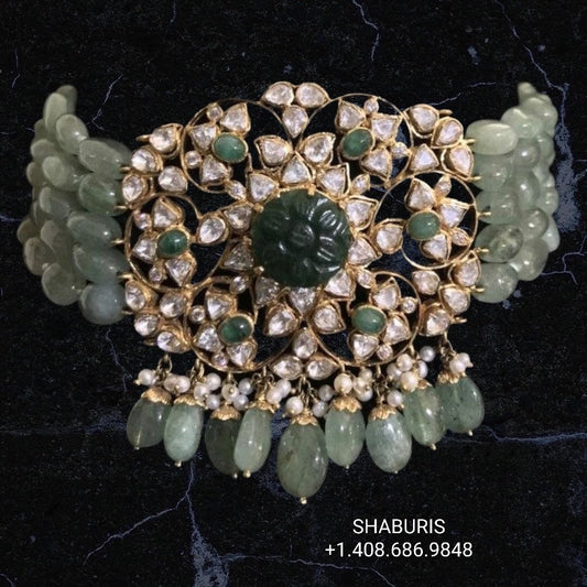 Pure Silver jewelry Indian ,moissanite jewelry,Big Indian Necklace,Indian jadau ,Indian gold Jewelry designs moissanite jewelry-SHABURIS