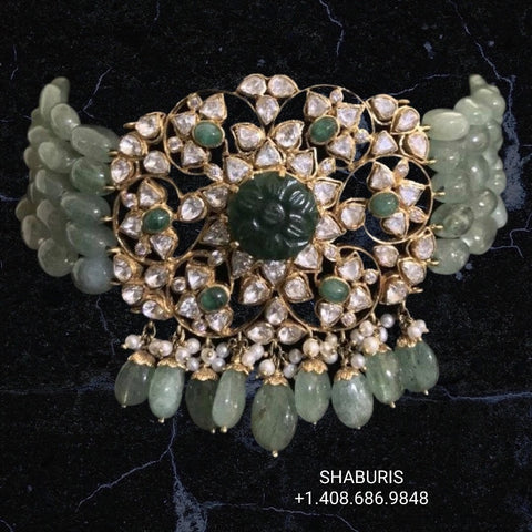 Pure Silver jewelry Indian ,moissanite jewelry,Big Indian Necklace,Indian jadau ,Indian gold Jewelry designs moissanite jewelry-SHABURIS