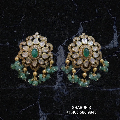 Emerald jewelry,moissanite Jhumka Jewelry Designs,South Indian