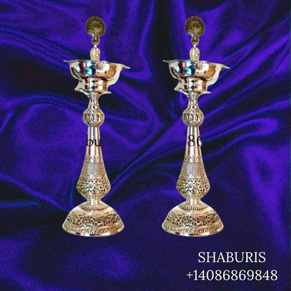 Pure Silver Diya,Indian Pooja Articles,Pure silver articles indian,indian pooja samagri,silver articles,diya lamps silver- NIHIRA - SHABURIS