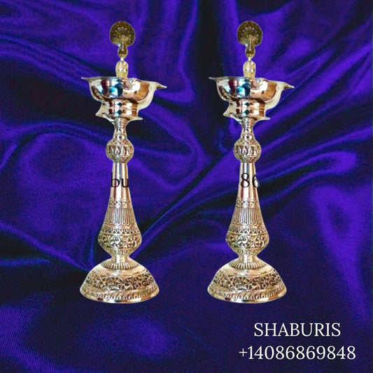 Pure Silver Diya,Indian Pooja Articles,Pure silver articles indian,indian pooja samagri,silver articles,diya lamps silver- NIHIRA - SHABURIS